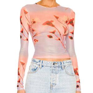 Power Mesh Long Sleeve Tee by Miaou in Sunrise